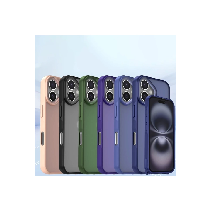 BFS  iPhone 16 Kılıf Elegant Kapak - Pudra