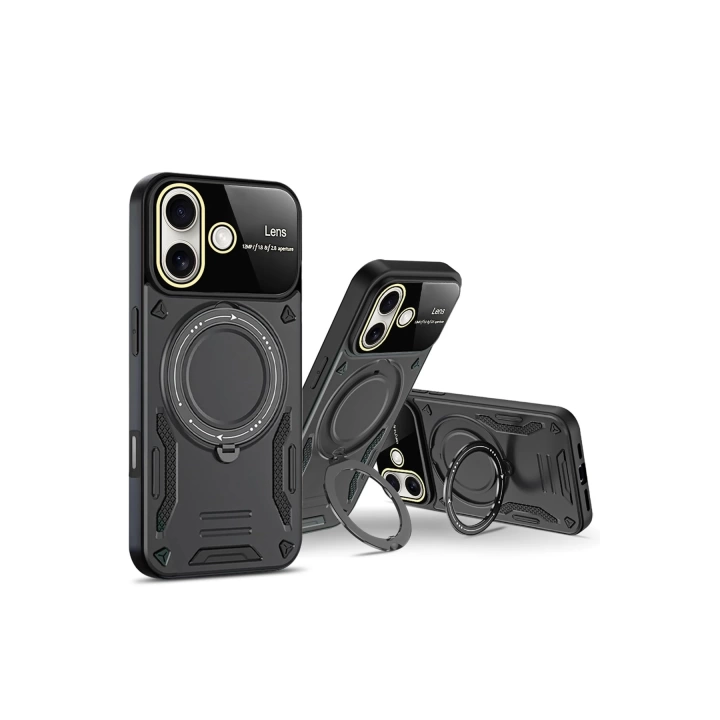 BFS  iPhone 16 Kılıf Joy Lens Standlı Kapak - Mor