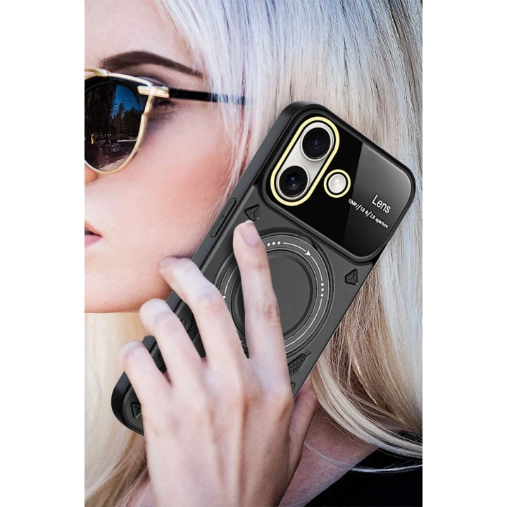 BFS  iPhone 16 Kılıf Joy Lens Standlı Kapak - Mor