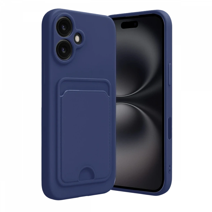 BFS  iPhone 16 Kılıf Kelvin Kartvizitli Silikon - Lacivert