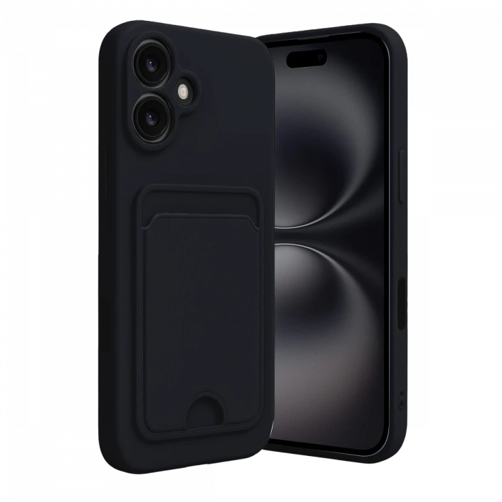 BFS  iPhone 16 Kılıf Kelvin Kartvizitli Silikon - Siyah