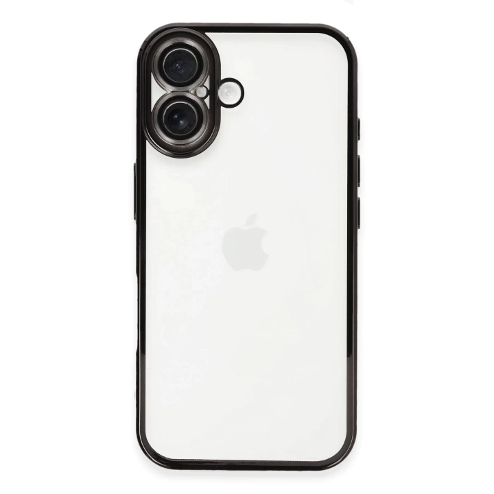 BFS  iPhone 16 Kılıf Razer Lensli Silikon - Siyah