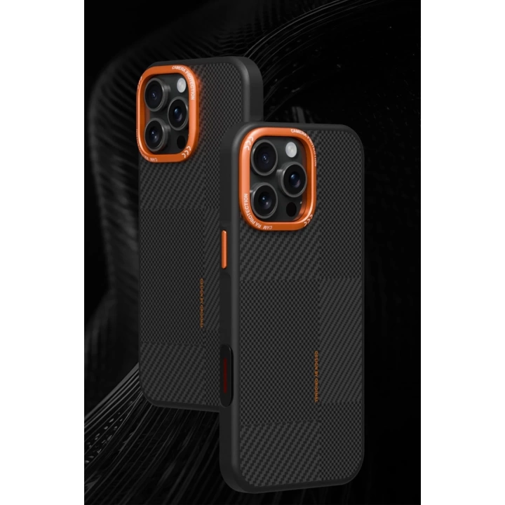 BFS  iPhone 16 Orange Karbon Magsafe Kapak - Turuncu
