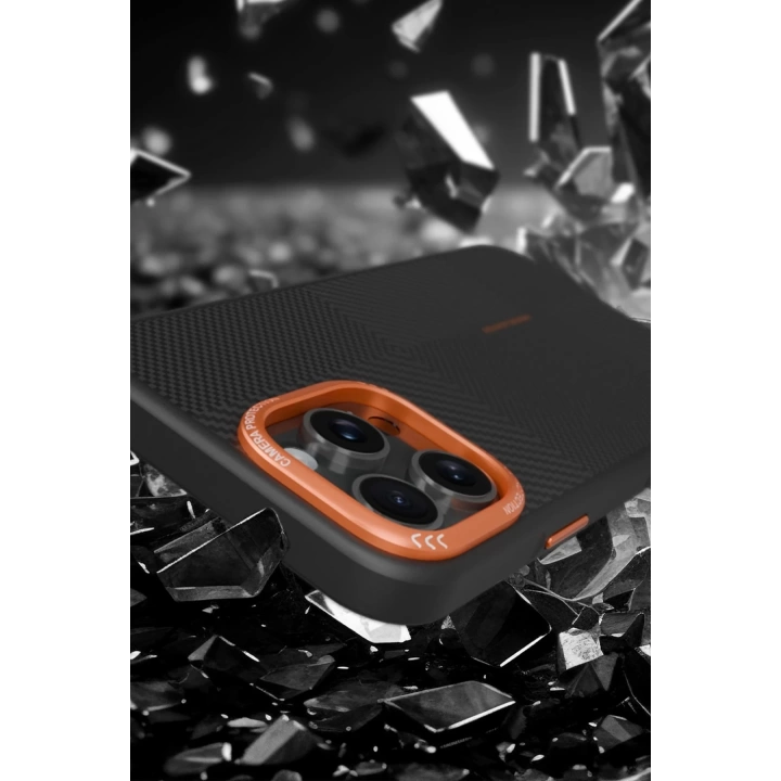 BFS  iPhone 16 Orange Karbon Magsafe Kapak - Turuncu