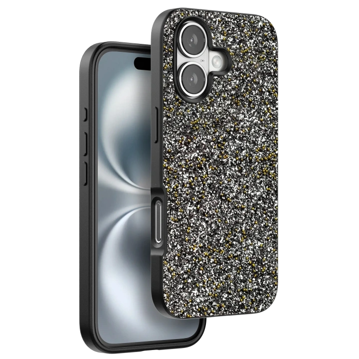 BFS  iPhone 16 Plus Bright Simli Kapak - Gümüş