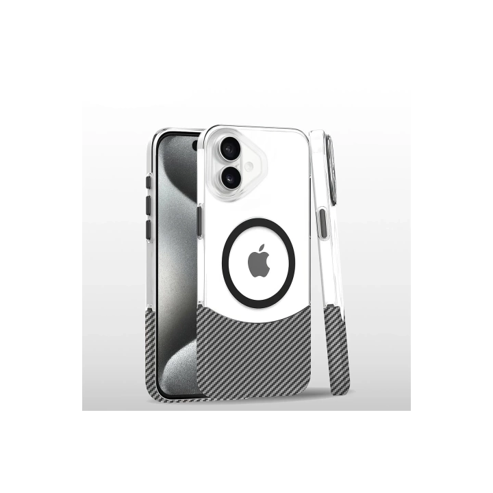 BFS  iPhone 16 Plus Carbon Puzzle Magsafe Kapak - Beyaz