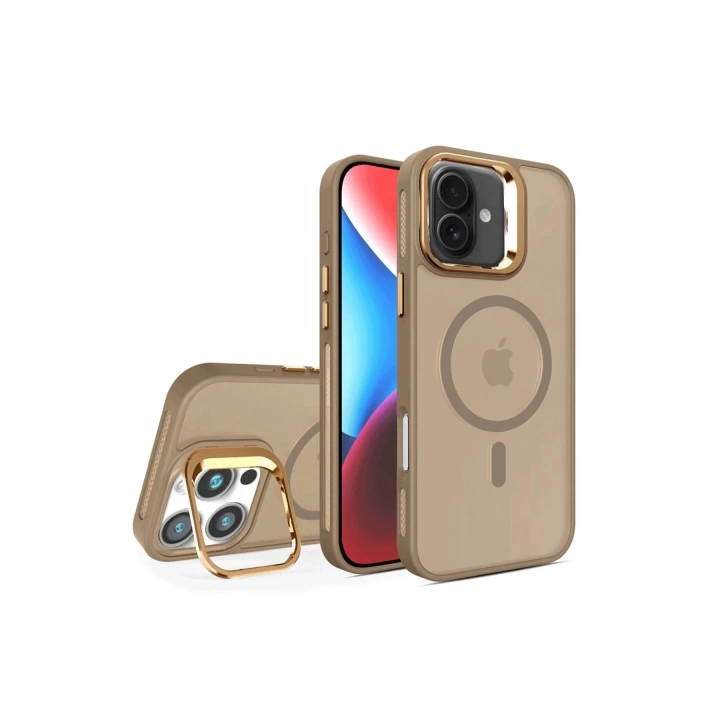 BFS  iPhone 16 Plus Flet Lens Magsafe Kapak - Gold
