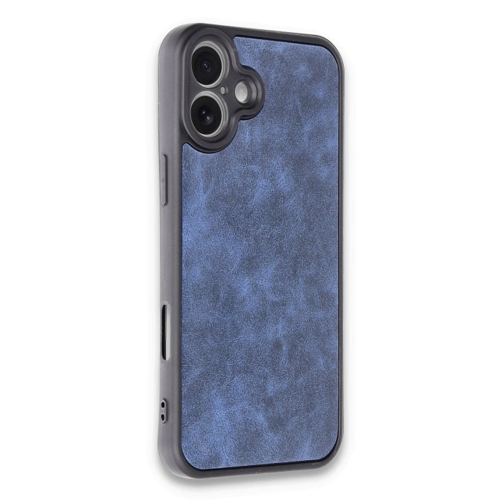BFS  iPhone 16 Plus Kılıf Aras Deri Kapak - Lacivert