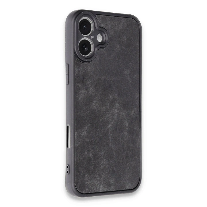 BFS  iPhone 16 Plus Kılıf Aras Deri Kapak - Siyah