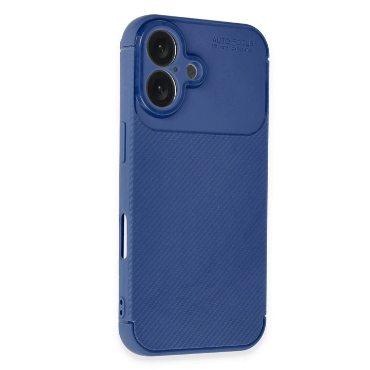 BFS  iPhone 16 Plus Kılıf Auto Focus Karbon Kapak - Lacivert