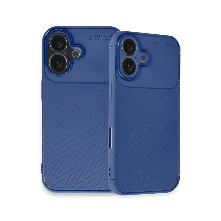BFS  iPhone 16 Plus Kılıf Auto Focus Karbon Kapak - Lacivert