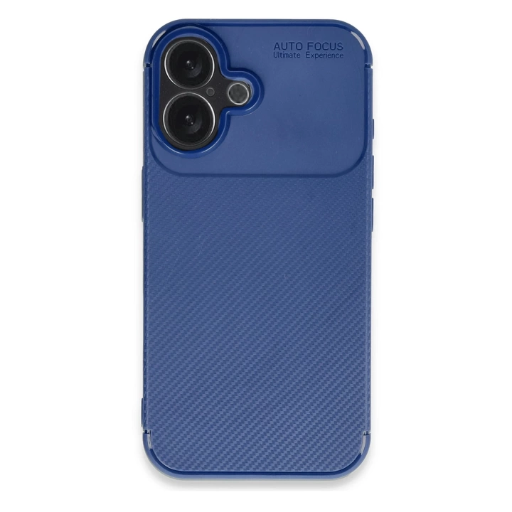 BFS  iPhone 16 Plus Kılıf Auto Focus Karbon Kapak - Lacivert