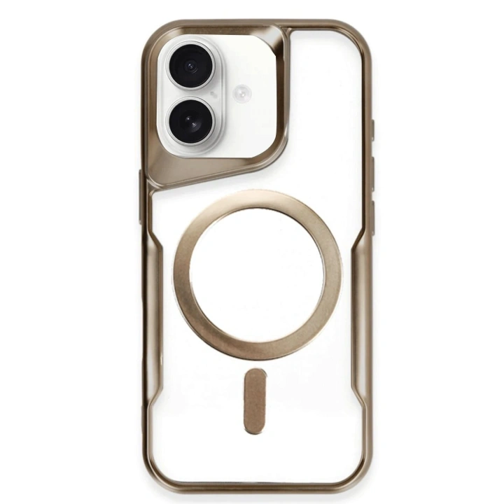 BFS  iPhone 16 Plus Kılıf Boyi Magsafe Silikon Kapak - Kahverengi