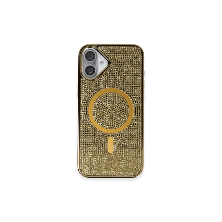 BFS  iPhone 16 Plus Kılıf Diamond Magsafe Kapak - Gold