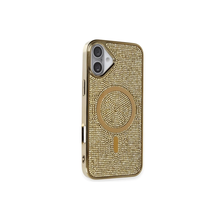 BFS  iPhone 16 Plus Kılıf Diamond Magsafe Kapak - Gold