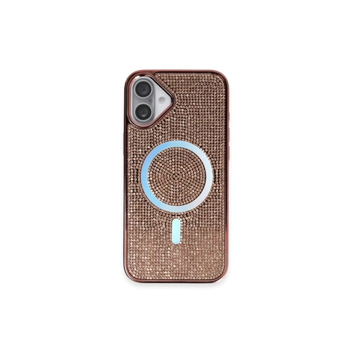 BFS  iPhone 16 Plus Kılıf Diamond Magsafe Kapak - Pembe
