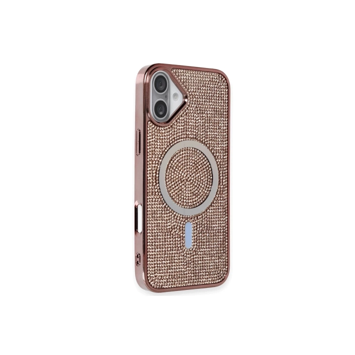 BFS  iPhone 16 Plus Kılıf Diamond Magsafe Kapak - Pembe