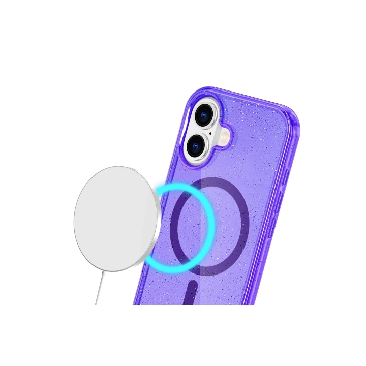 BFS  iPhone 16 Plus Kılıf Glow Magsafe Kapak - Mor