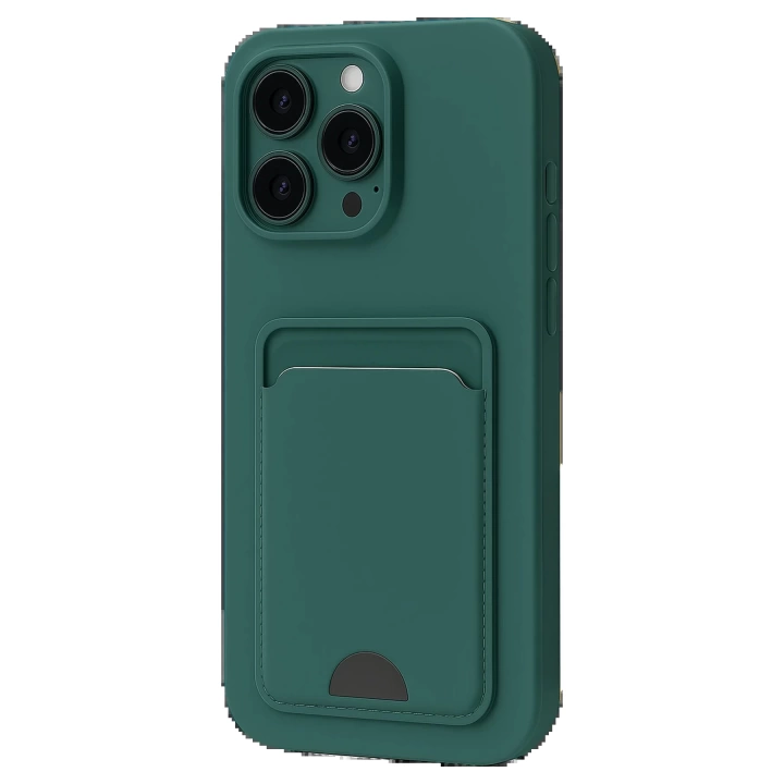 BFS  iPhone 16 Plus Kılıf Kelvin Kartvizitli Silikon - Koyu Yeşil