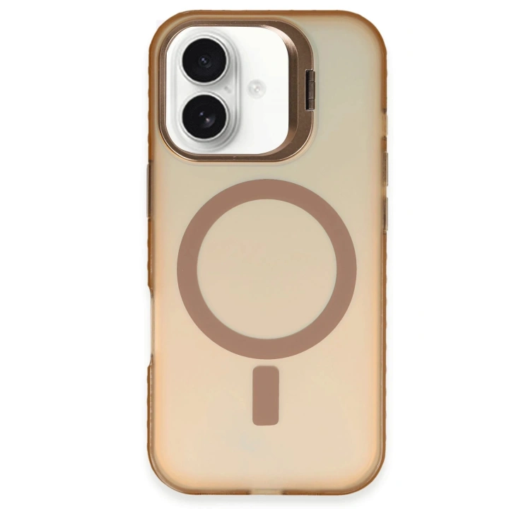 BFS iPhone 16 Plus Kılıf Primera Magsafe Standlı Kapak - Gold