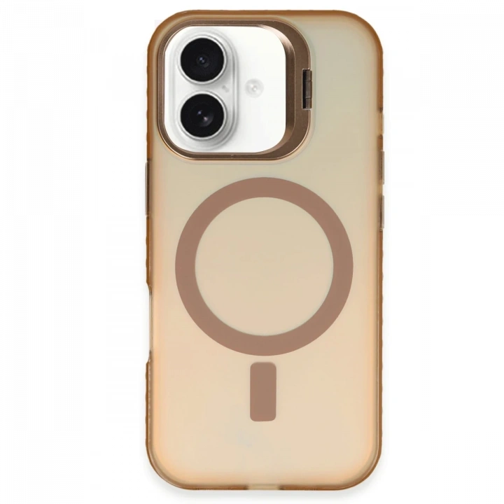 BFS  iPhone 16 Plus Kılıf Primera Magsafe Standlı Kapak - Gold