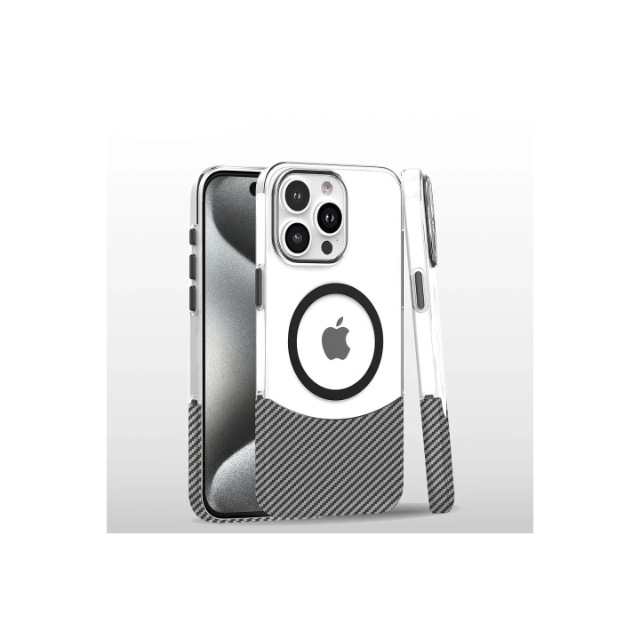BFS  iPhone 16 Pro Carbon Puzzle Magsafe Kapak - Beyaz