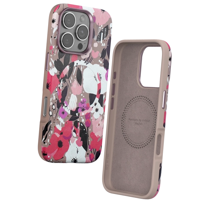BFS  iPhone 16 Pro Flower Series Magsafe Kapak - Pembe