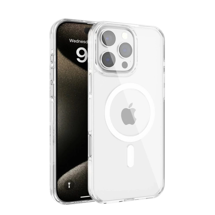 BFS  iPhone 16 Pro Gleam PC Sert Magsafe Kılıf - Şeffaf