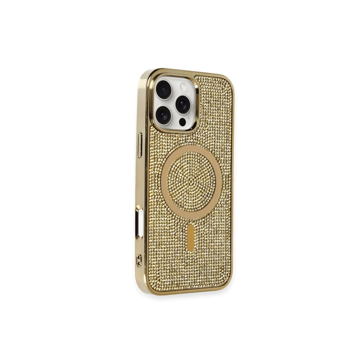 BFS  iPhone 16 Pro Kılıf Diamond Magsafe Kapak - Gold