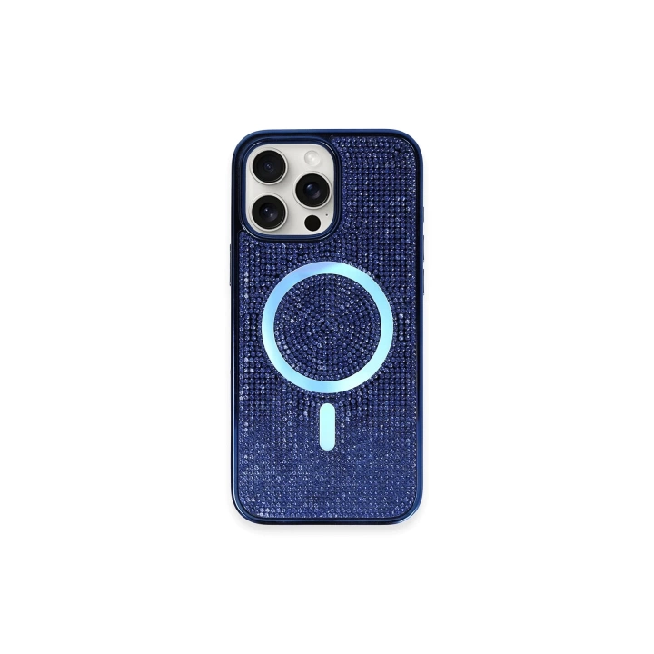 BFS  iPhone 16 Pro Kılıf Diamond Magsafe Kapak - Lacivert