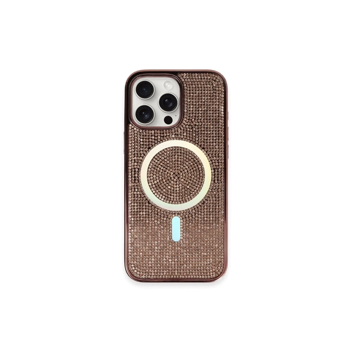 BFS  iPhone 16 Pro Kılıf Diamond Magsafe Kapak - Pembe