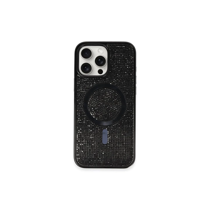 BFS  iPhone 16 Pro Kılıf Diamond Magsafe Kapak - Siyah