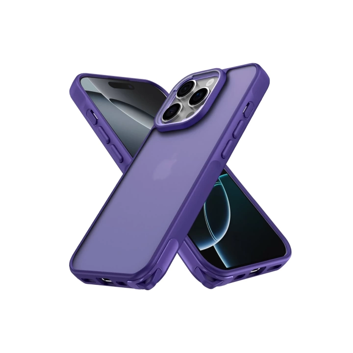 BFS  iPhone 16 Pro Kılıf Elegant Kapak - Derin Mor