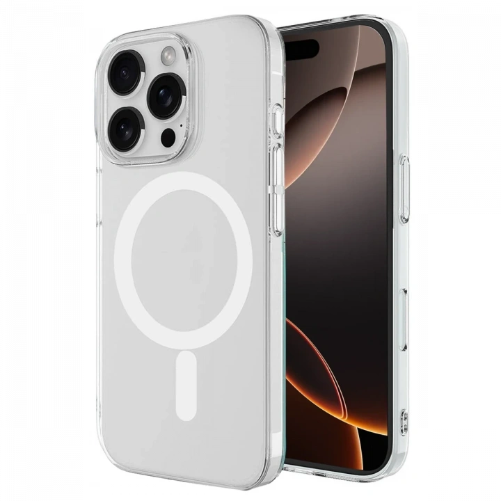 BFS  iPhone 16 Pro Kılıf Magneticsafe Şeffaf Silikon - Şeffaf