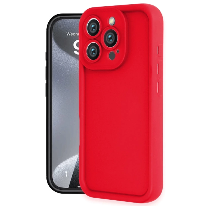 BFS  iPhone 16 Pro Kılıf Viera Silikon - Kırmızı