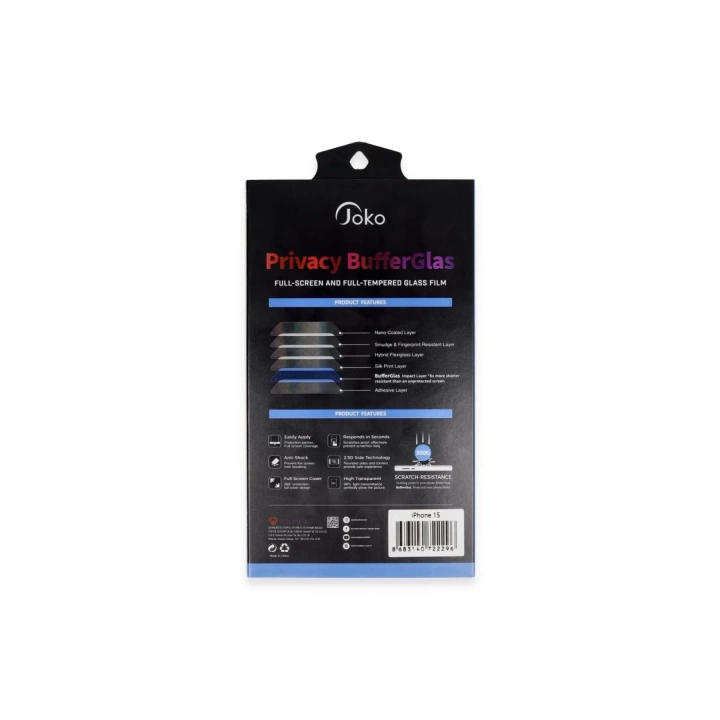 BFS  iPhone 16 Pro Max Buffer Hayalet Cam Ekran Koruyucu - Siyah