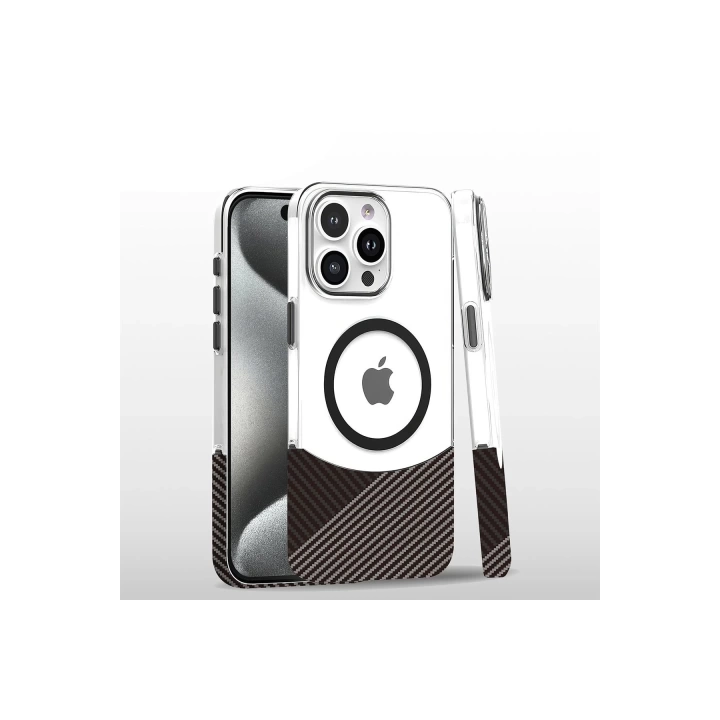BFS  iPhone 16 Pro Max Carbon Puzzle Magsafe Kapak - Gri