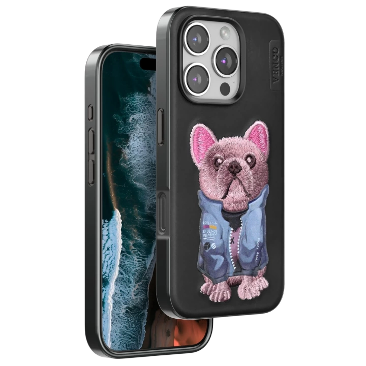 BFS  iPhone 16 Pro Max Cute Desenli Kapak - Siyah