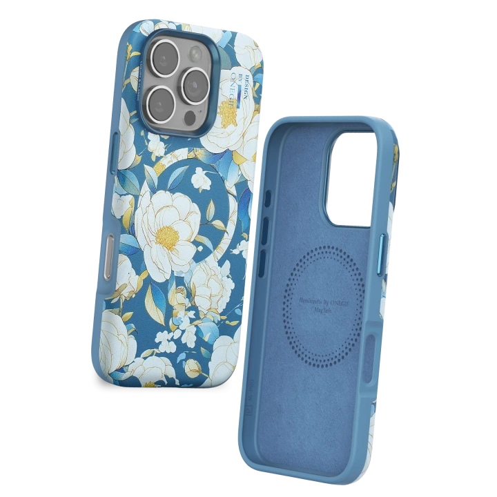 BFS  iPhone 16 Pro Max Flower Series Magsafe Kapak - Mavi