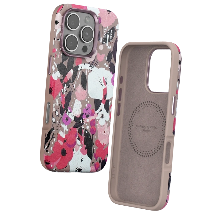 BFS  iPhone 16 Pro Max Flower Series Magsafe Kapak - Pembe