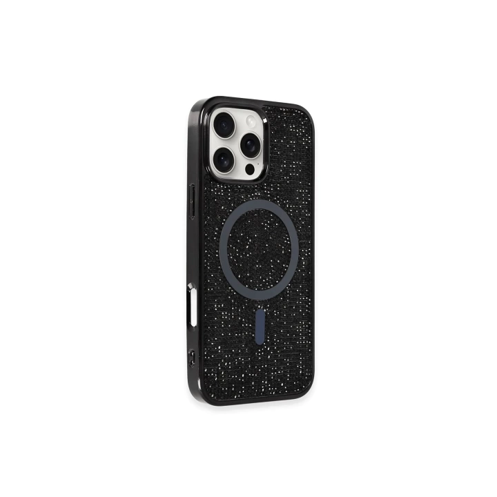 BFS  iPhone 16 Pro Max Kılıf Diamond Magsafe Kapak - Siyah