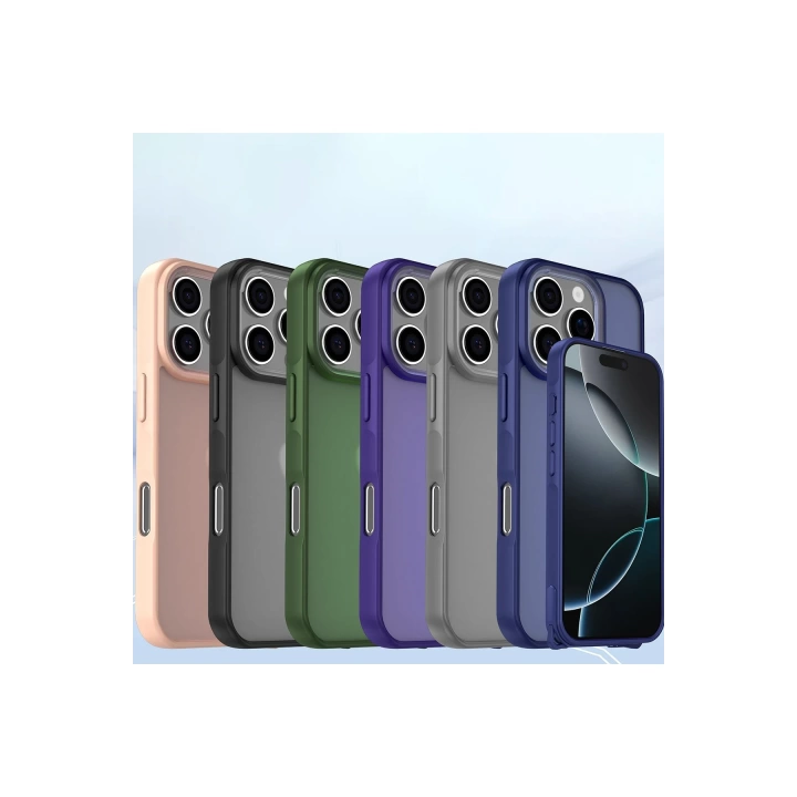 BFS  iPhone 16 Pro Max Kılıf Elegant Kapak - Pudra