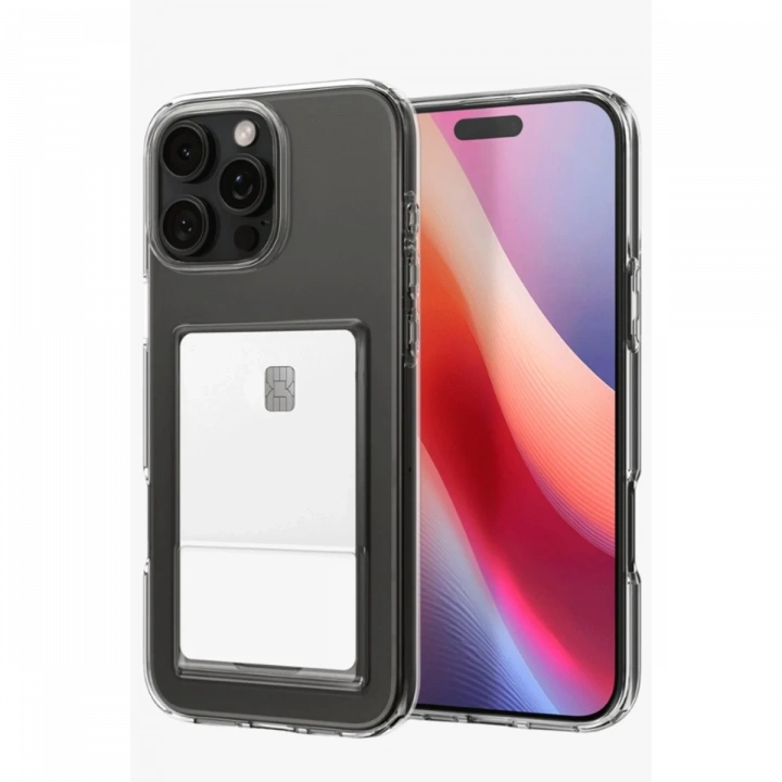 BFS  iPhone 16 Pro Max Kılıf Kart Şeffaf Silikon - Şeffaf