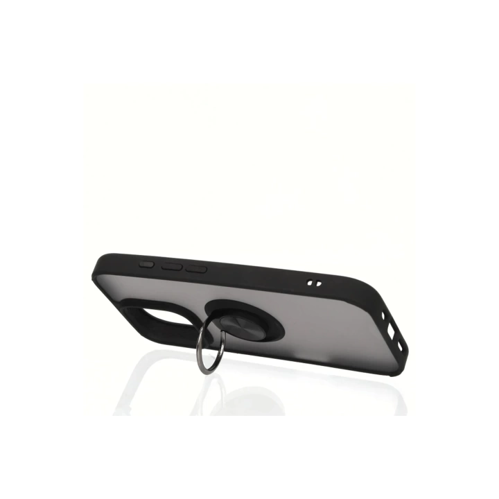 BFS  iPhone 16 Pro Max Kılıf Montreal Yüzüklü Silikon Kapak - Siyah