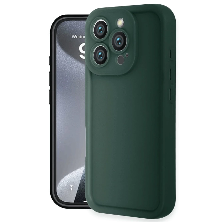 BFS  iPhone 16 Pro Max Kılıf Viera Silikon - Koyu Yeşil