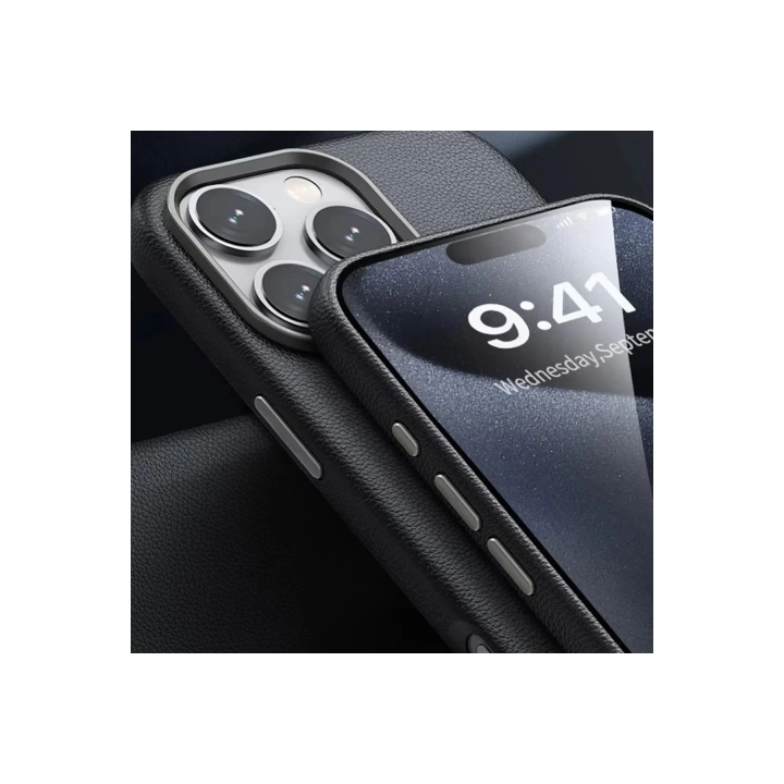 BFS  iPhone 16 Pro Max Wonder Deri Magsafe Kapak - Lacivert