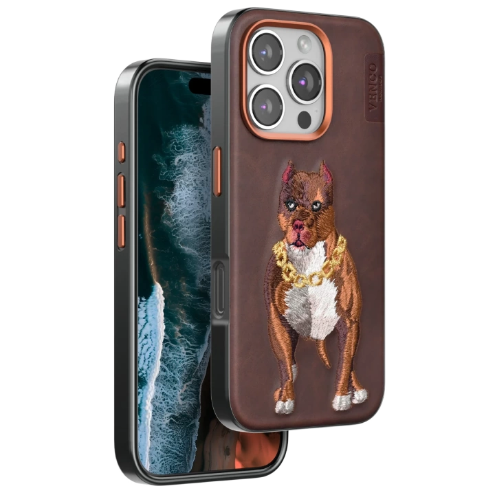 BFS  iPhone 16 Pro Perma Desenli Kapak - Kahverengi