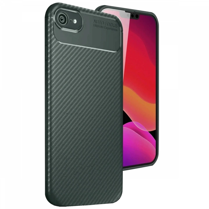 BFS  iPhone 16E Kılıf Auto Focus Karbon Kapak - Koyu Yeşil