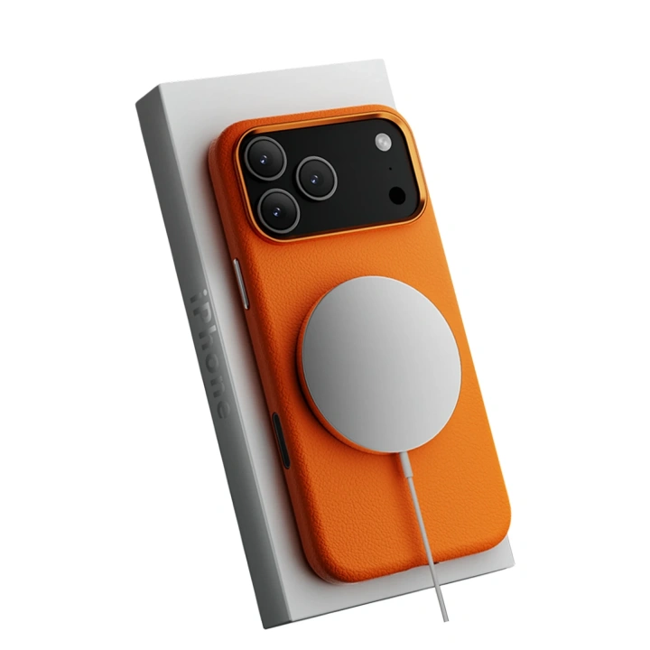 BFS  iPhone 17 Pro Wonder Deri Magsafe Kapak - Turuncu