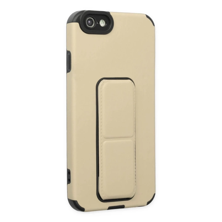 BFS  iPhone 6 Kılıf Mega Standlı Silikon - Gold